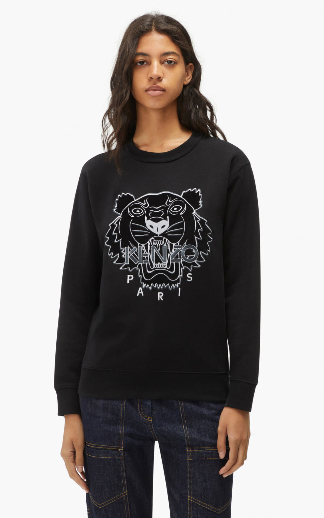 Kenzo The Winter Capsule Tiger Ženska Puloverji Črna SI-9885380